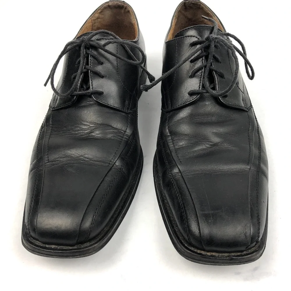 Johnston & Murphy 9.5 D Men's Dress Shoes Black Leather Lace Up‎ Oxford